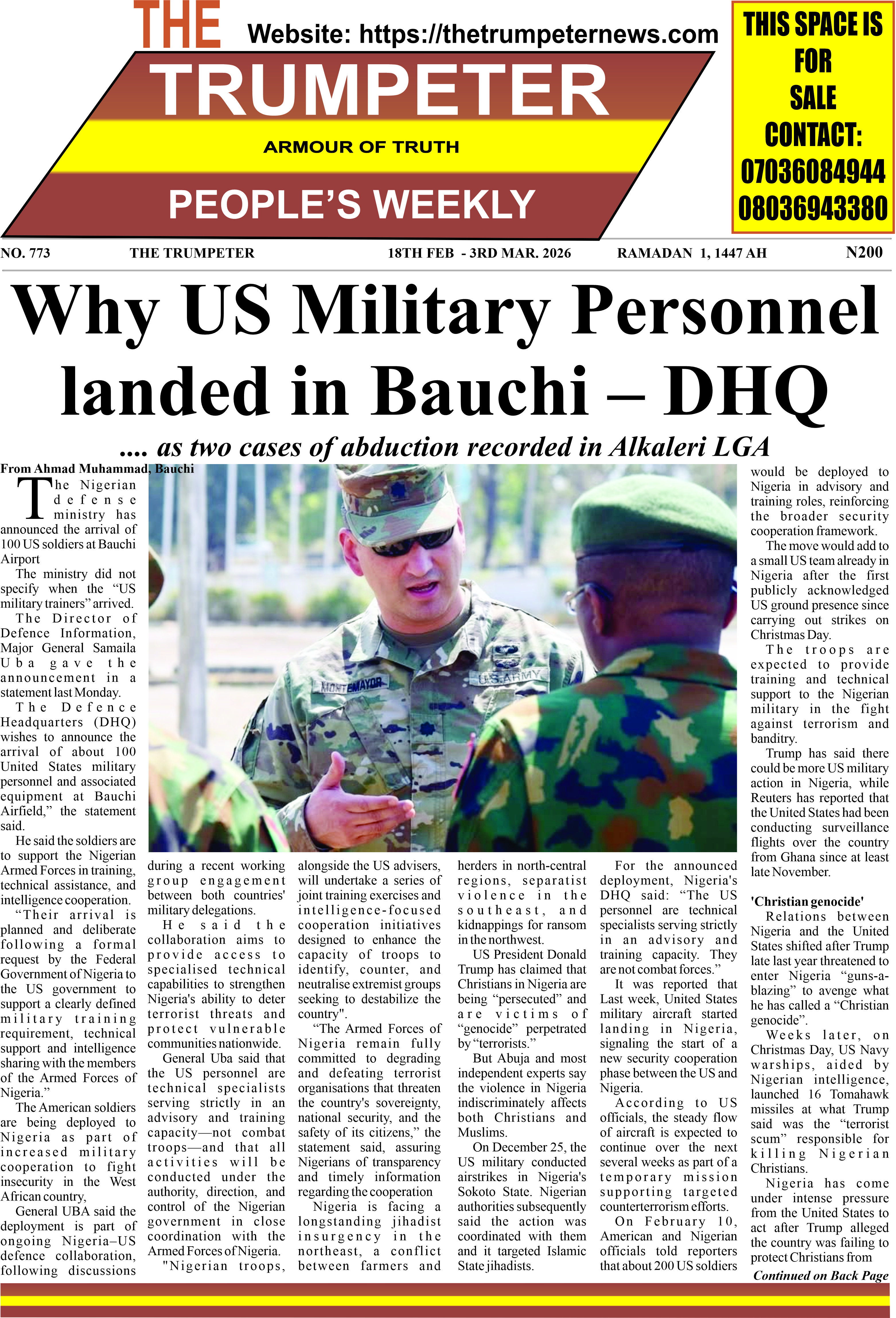 The Trumpeter Weekly E-Paper 18th February, 2026